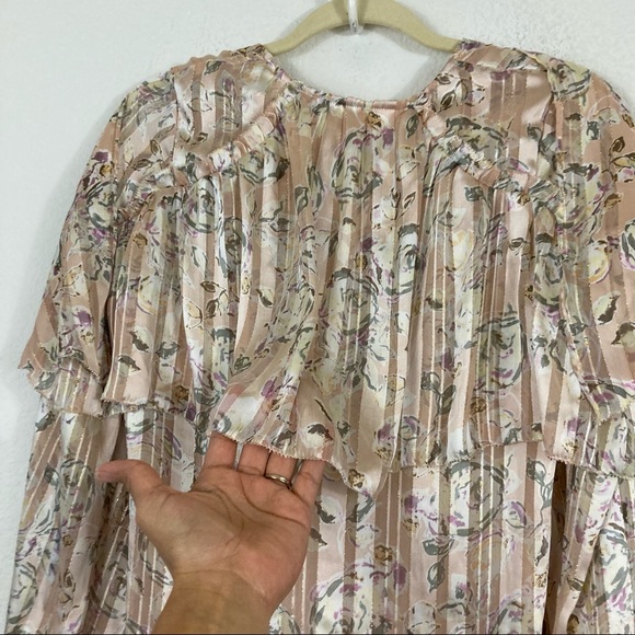 CHELSEA & VIOLET FLORAL VICTORIAN V NECK BLOUSE, XS - Picture 2 of 11